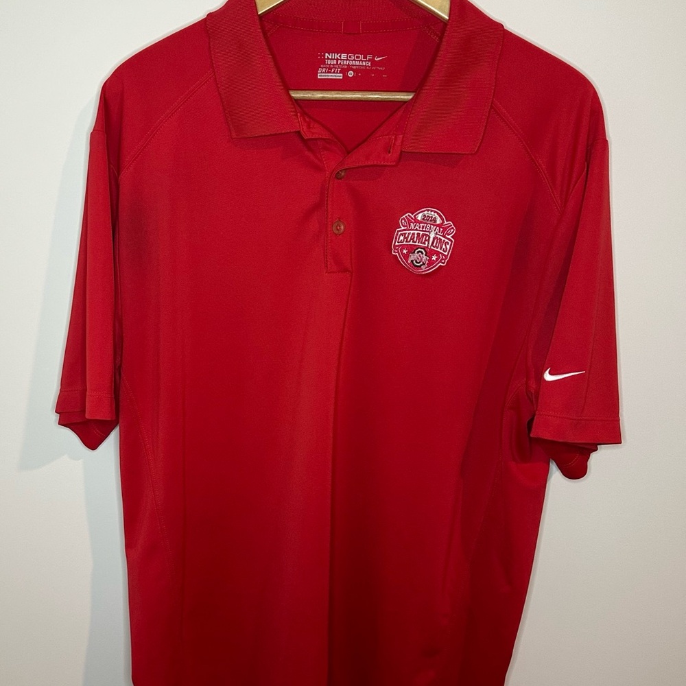 Ohio State Buckeyes Nike Polo Shirt Authentic Dri-Fit Golf Size XL 2014 Champs